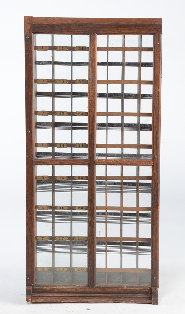 Antique Oak Postal Sorting Cabinet