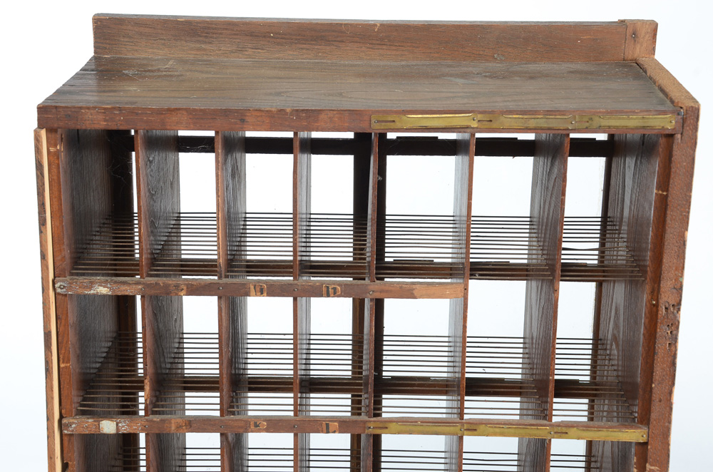 Antique Oak Postal Sorting Cabinet
