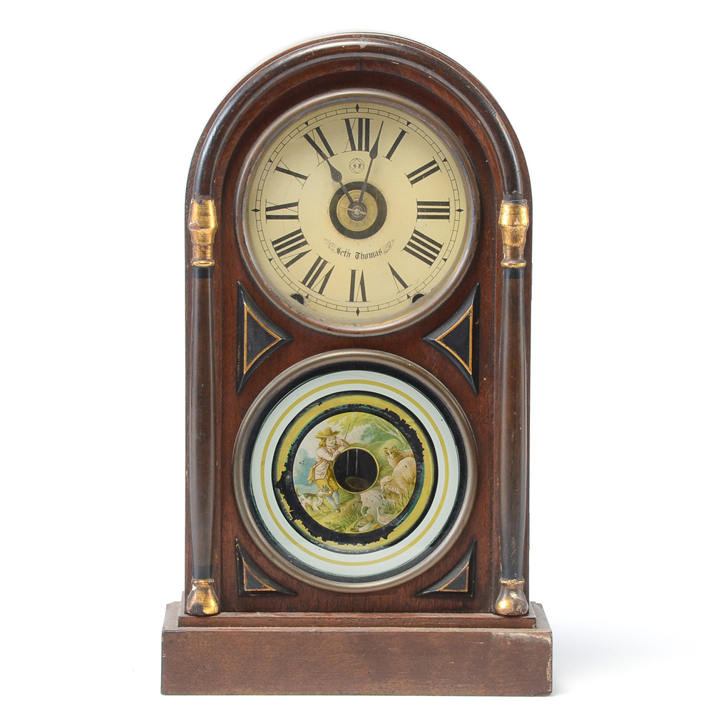 Seth Thomas Walnut Eight-Day Shelf Clock