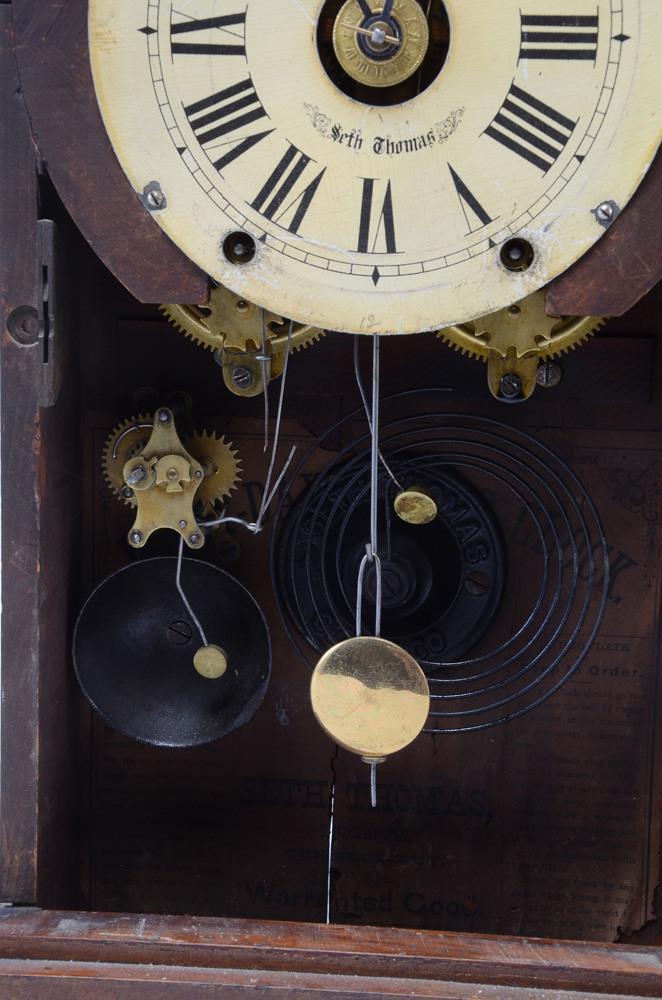 Seth Thomas Walnut Eight-Day Shelf Clock