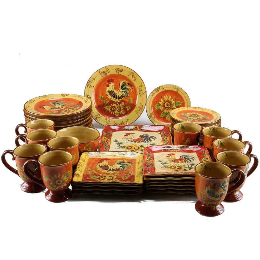 Gallo "Orange Rooster" Dinnerware Set