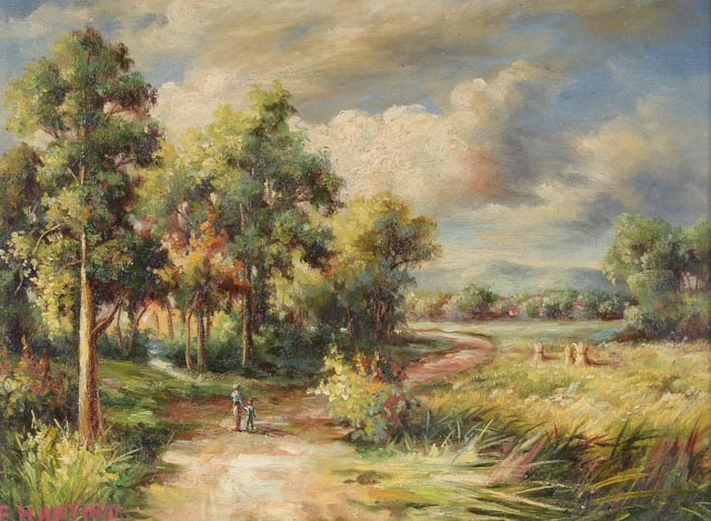 E. Martino Oil Painting on Canvas