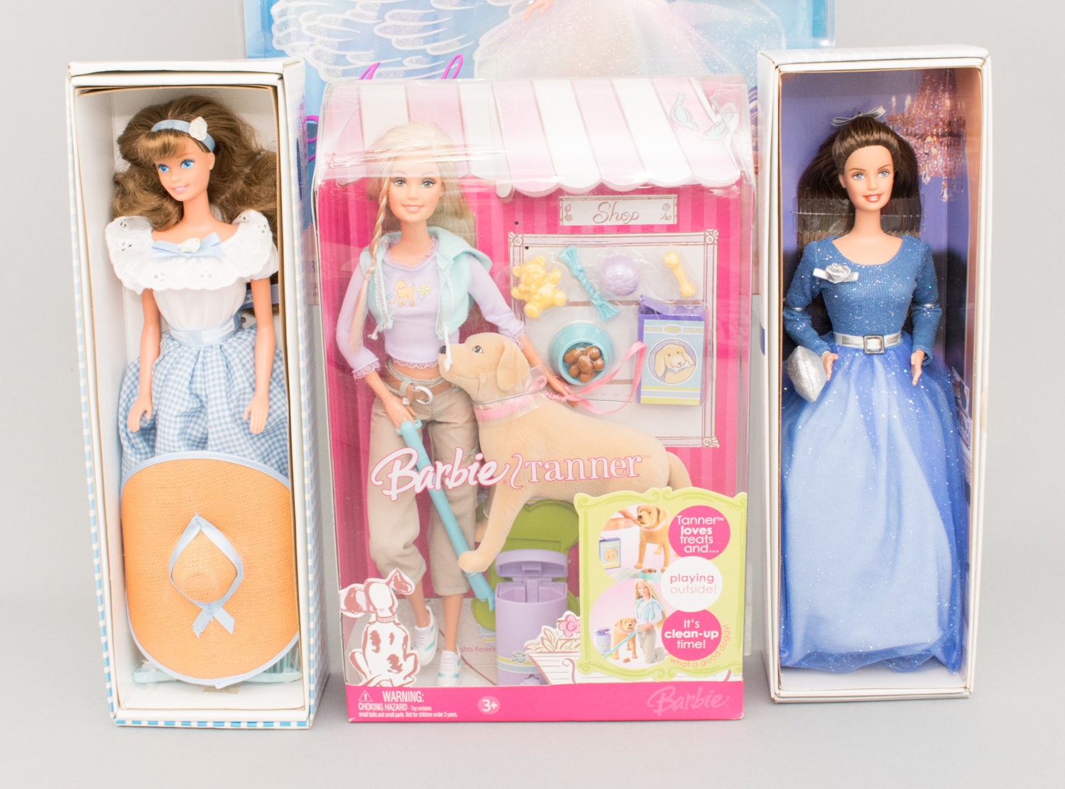 Collectible Barbie Dolls in Boxes including a 1999 Krissy Baby Layette and Little Debbie Dolls