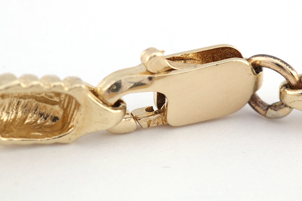 14K Yellow Gold Diamond Sapphire Opal Dolphin Bracelet