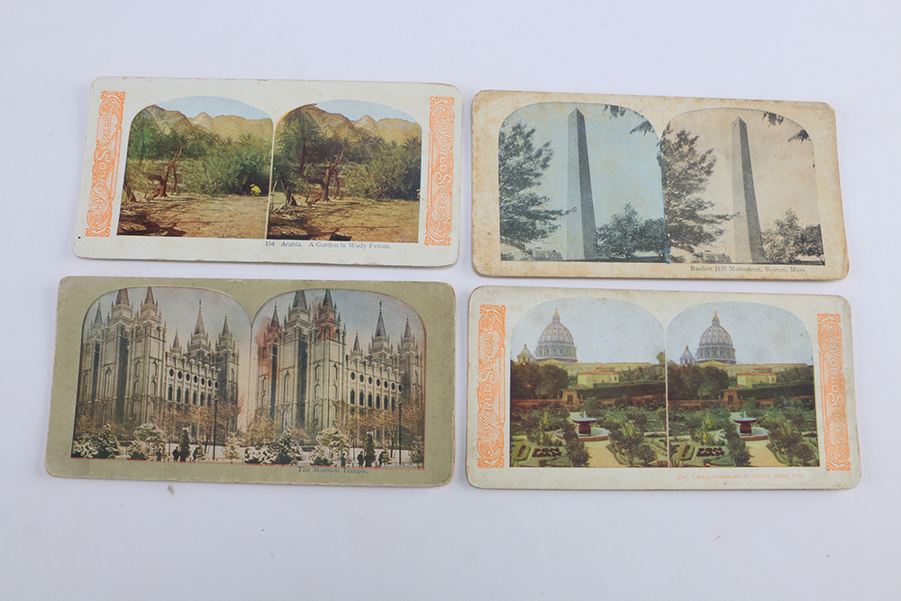 Vintage Handheld Stereoscope and Cards Gathering
