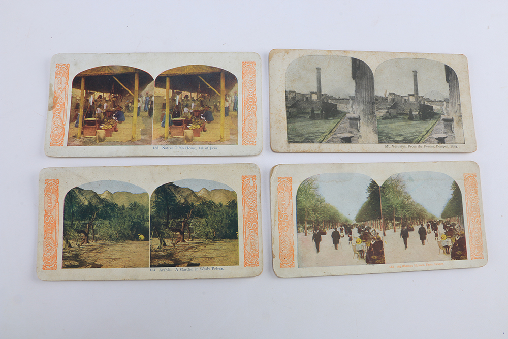 Vintage Handheld Stereoscope and Cards Gathering