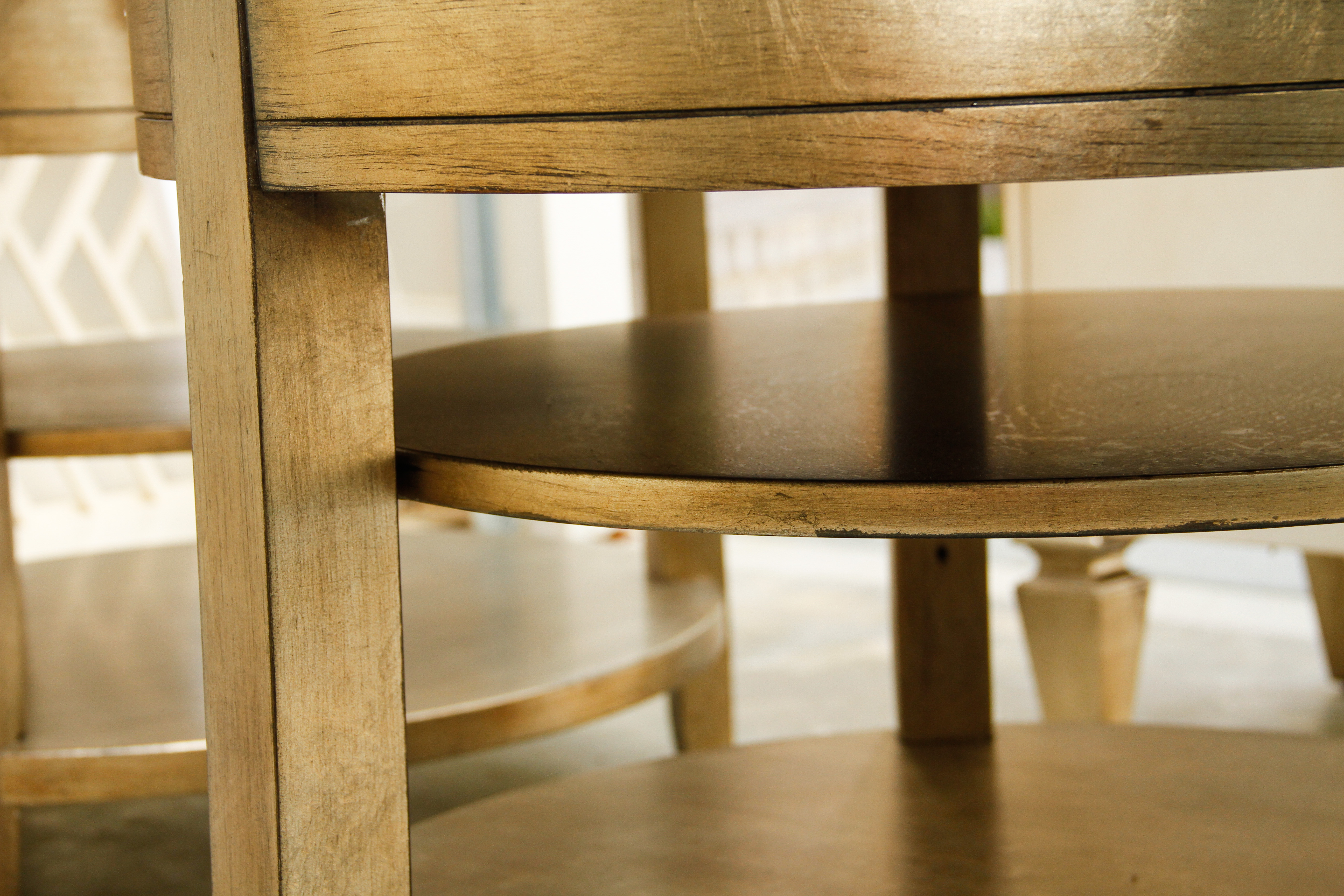 Pair of Contemporary Round Metallic End Tables