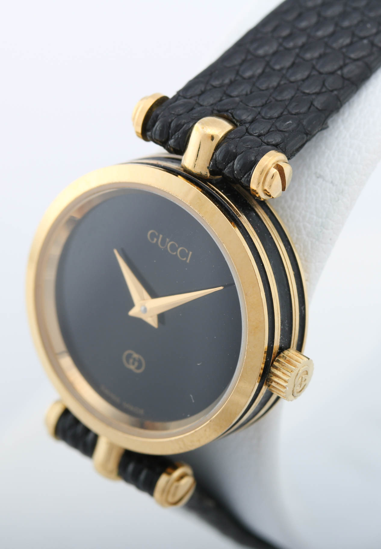 Gucci Black and Gold Tone Analog Watch