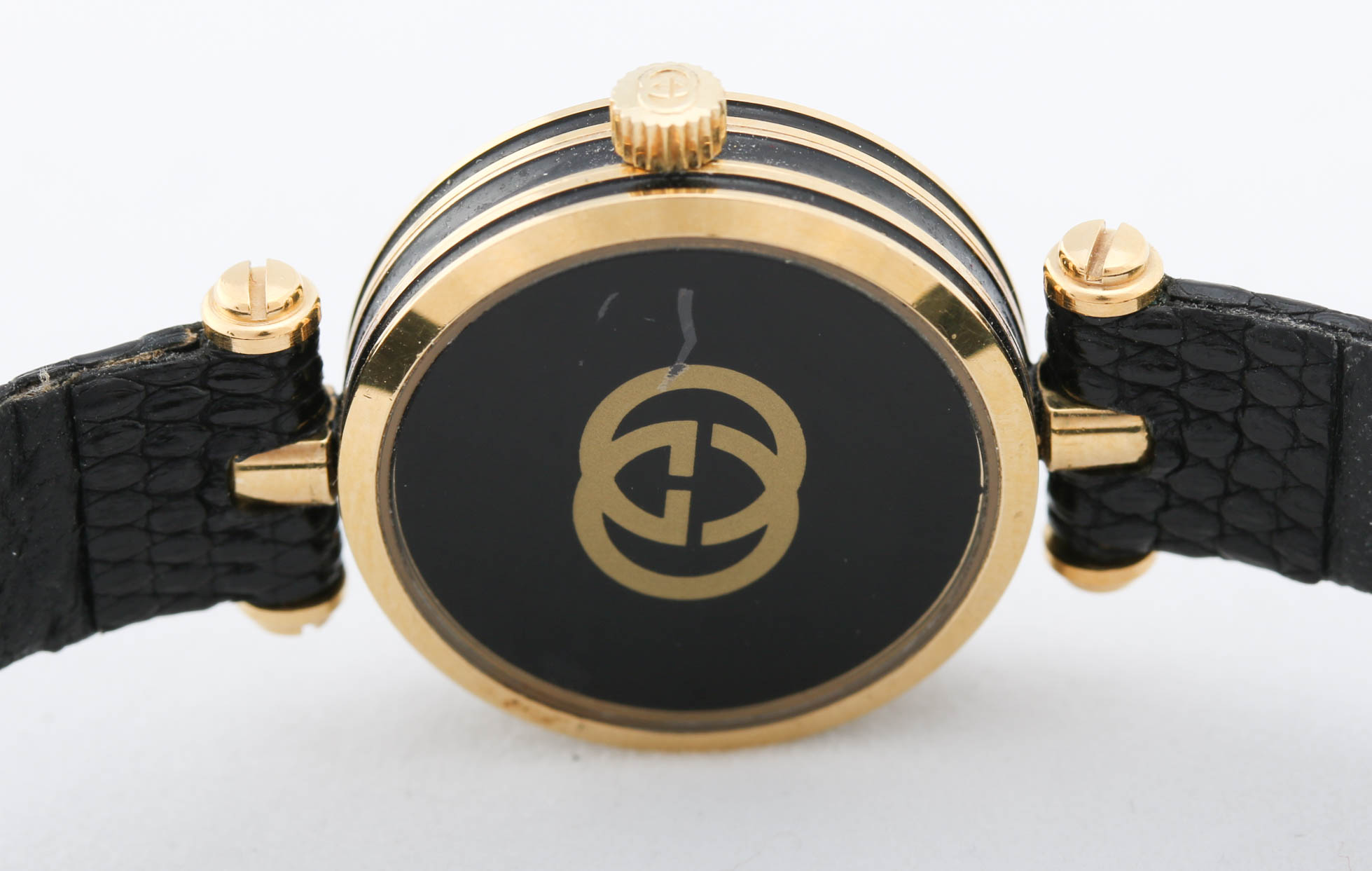 Gucci Black and Gold Tone Analog Watch