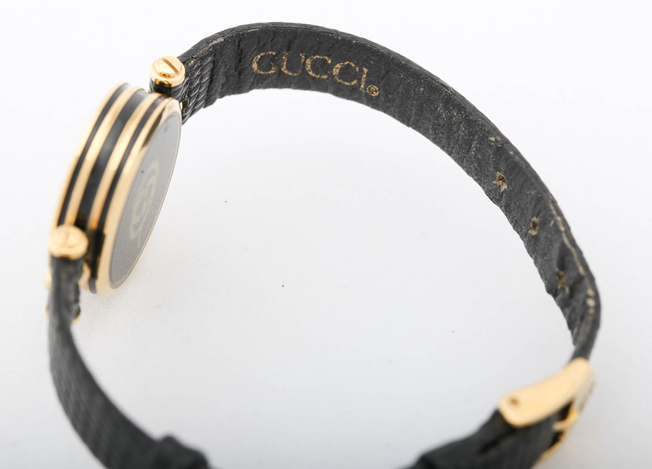 Gucci Black and Gold Tone Analog Watch