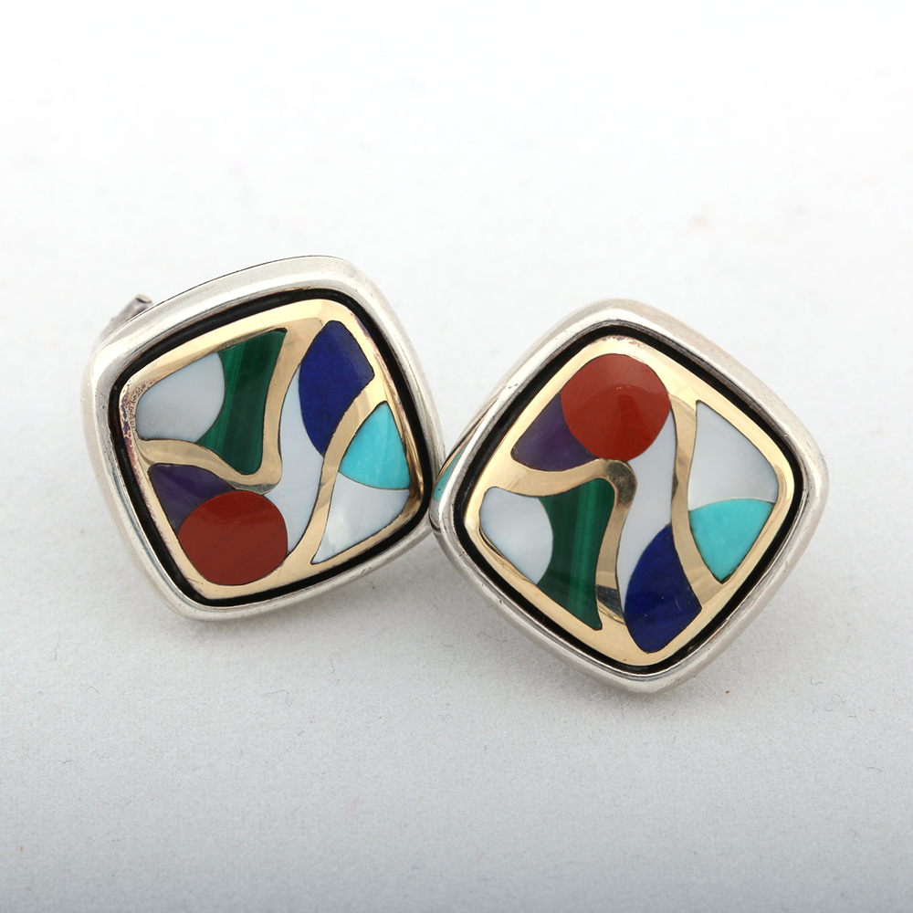 Sterling Silver Stone Demi Parure Including Asch Grossbardt