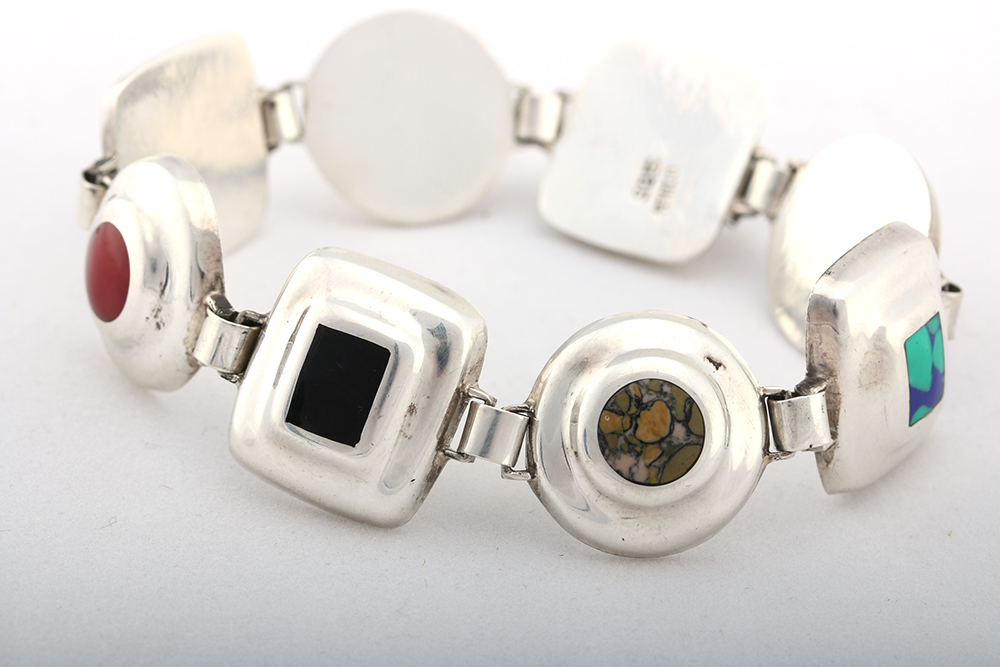 Sterling Silver Stone Demi Parure Including Asch Grossbardt