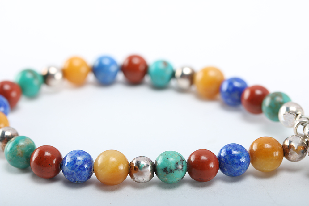 Turquoise Quartz and Denim Lapis Lazuli Beaded Bracelet