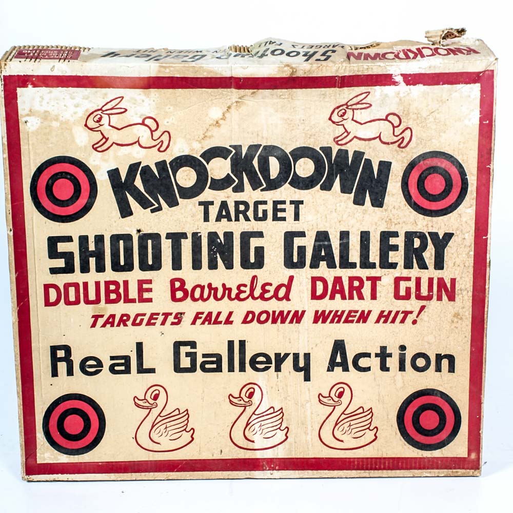 Vintage Knockdown Target Shooting Gallery