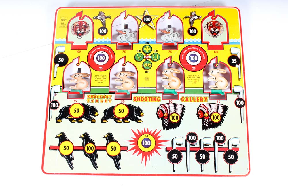 Vintage Knockdown Target Shooting Gallery