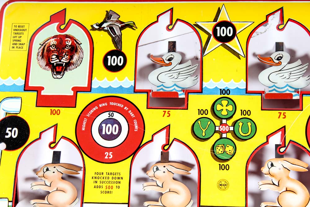 Vintage Knockdown Target Shooting Gallery