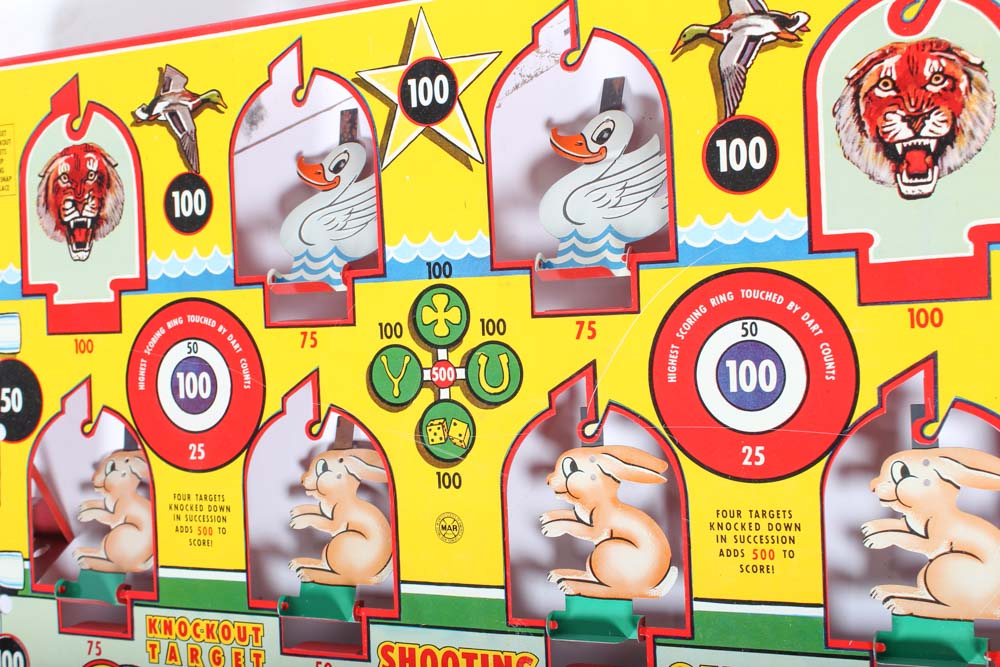Vintage Knockdown Target Shooting Gallery