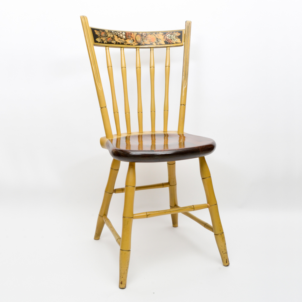 Yellow Painted Hitchcock Side Chair