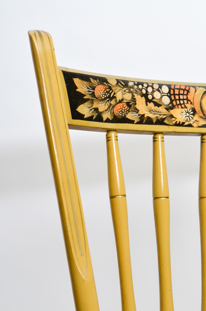 Yellow Painted Hitchcock Side Chair