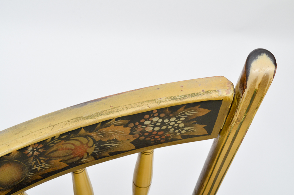 Yellow Painted Hitchcock Side Chair