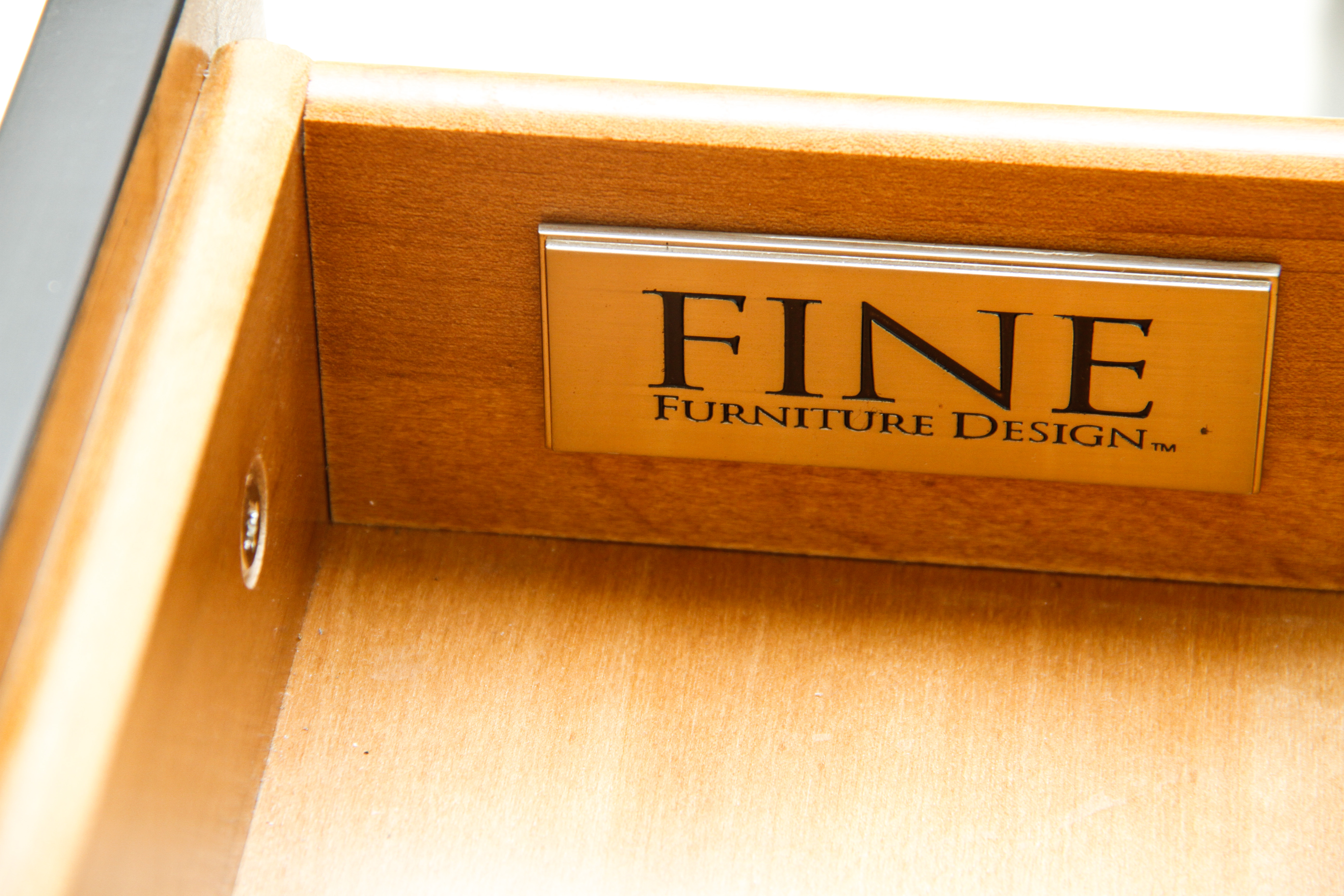 Contemporary Black and Silver-Tone Desk