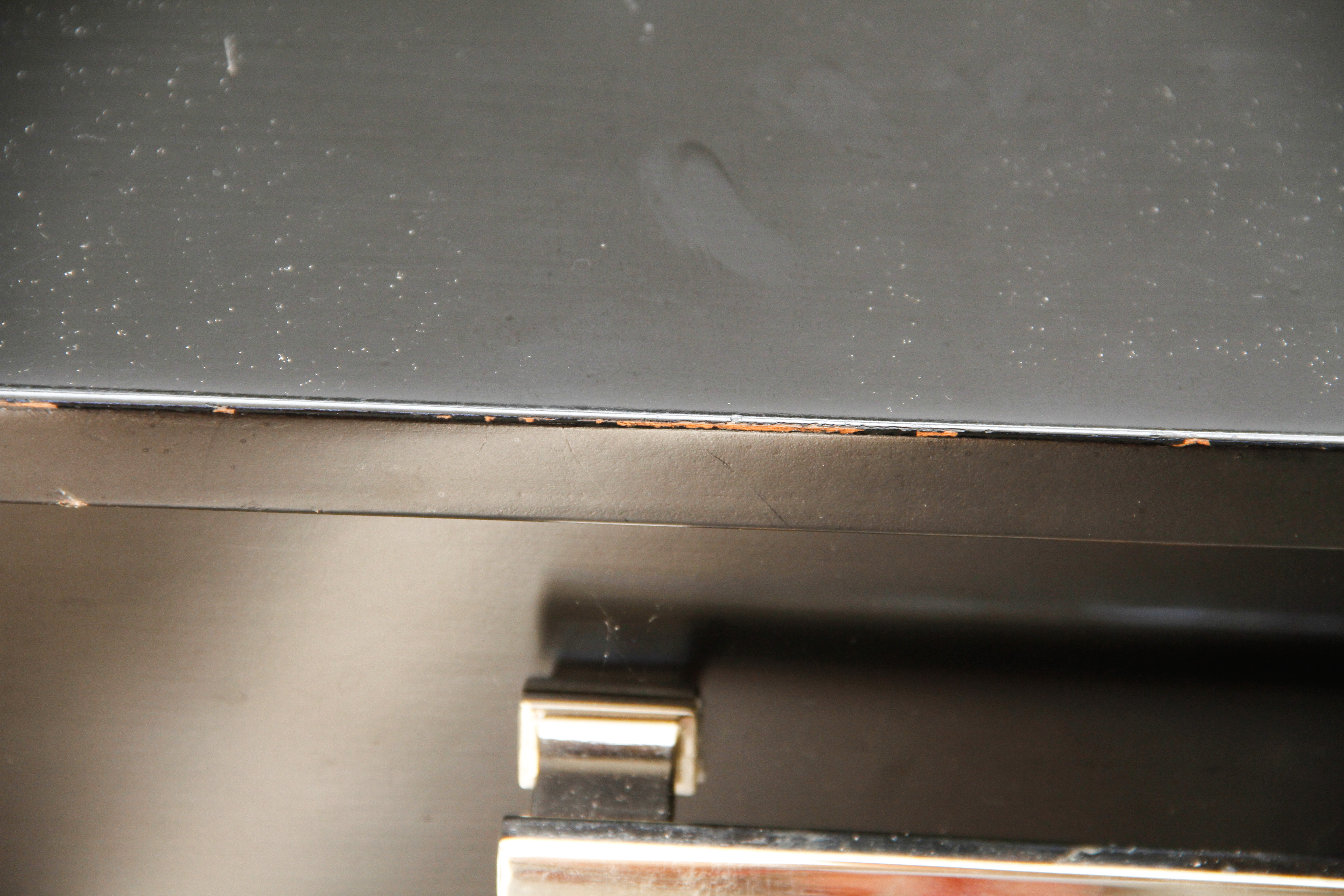 Contemporary Black and Silver-Tone Desk