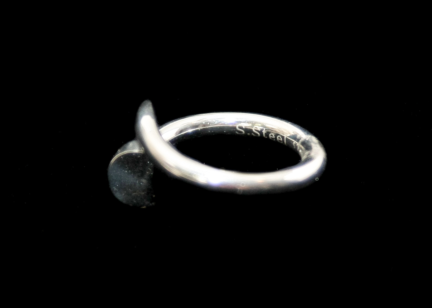 Stainless Steel and Leather Bracelet and Nail Ring