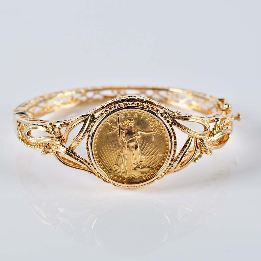 1986 American Eagle Gold Bullion Coin and 14K Bracelet