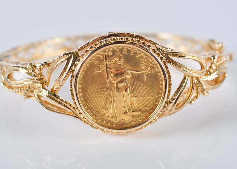 1986 American Eagle Gold Bullion Coin and 14K Bracelet