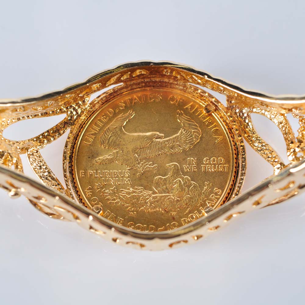 1986 American Eagle Gold Bullion Coin and 14K Bracelet