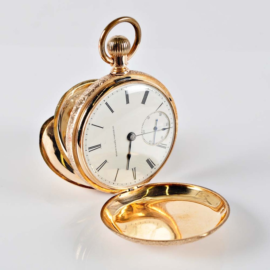 Circa 1884 Elgin 14K Men's Pocket Watch