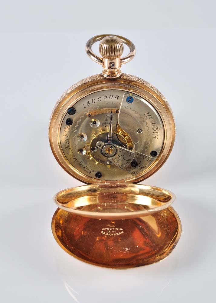 Circa 1884 Elgin 14K Men's Pocket Watch