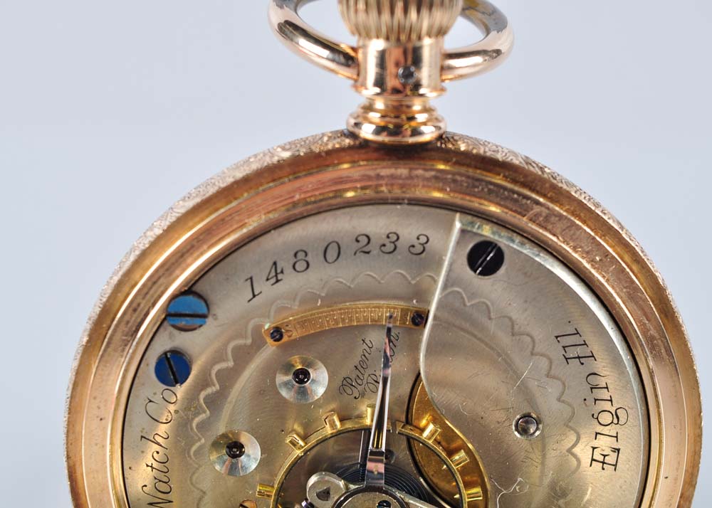Circa 1884 Elgin 14K Men's Pocket Watch