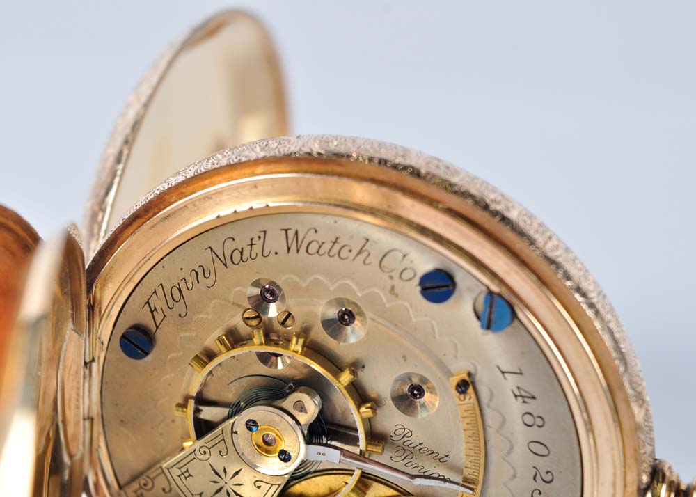 Circa 1884 Elgin 14K Men's Pocket Watch