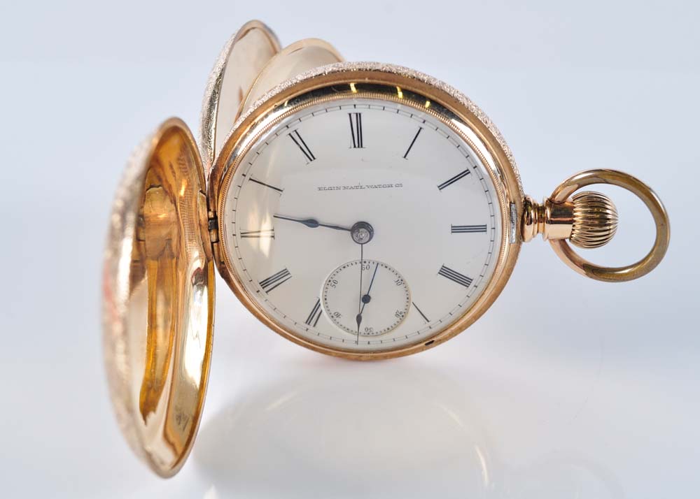 Circa 1884 Elgin 14K Men's Pocket Watch