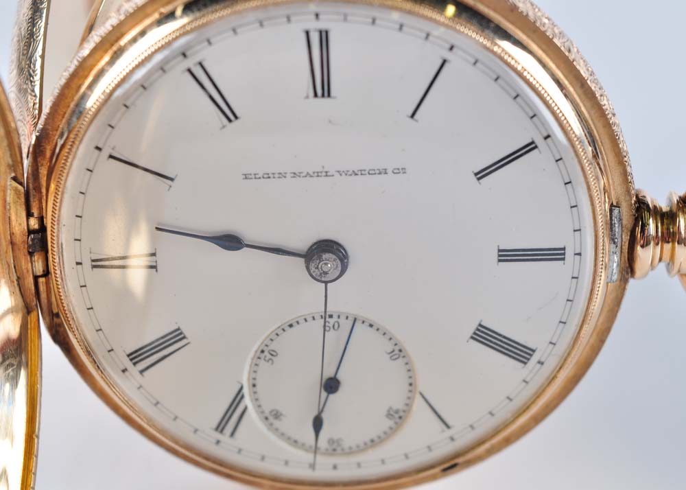 Circa 1884 Elgin 14K Men's Pocket Watch