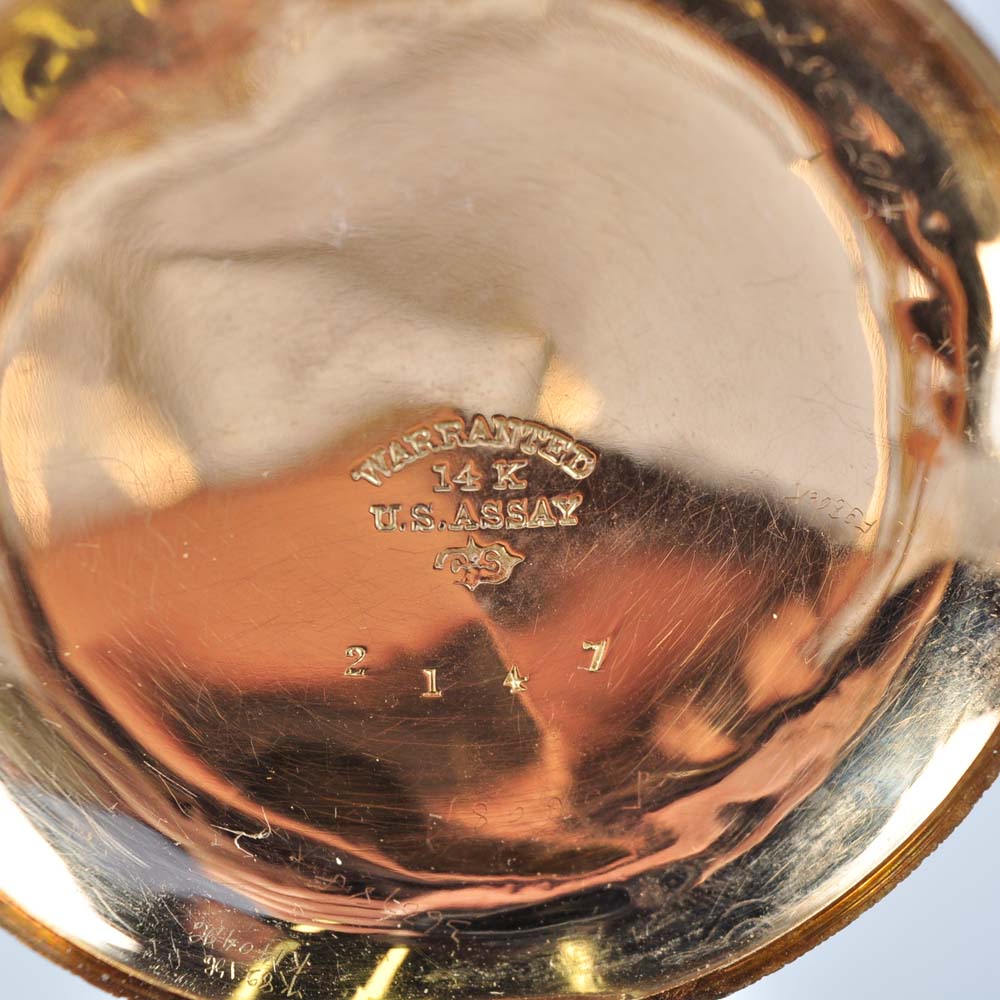 Circa 1884 Elgin 14K Men's Pocket Watch