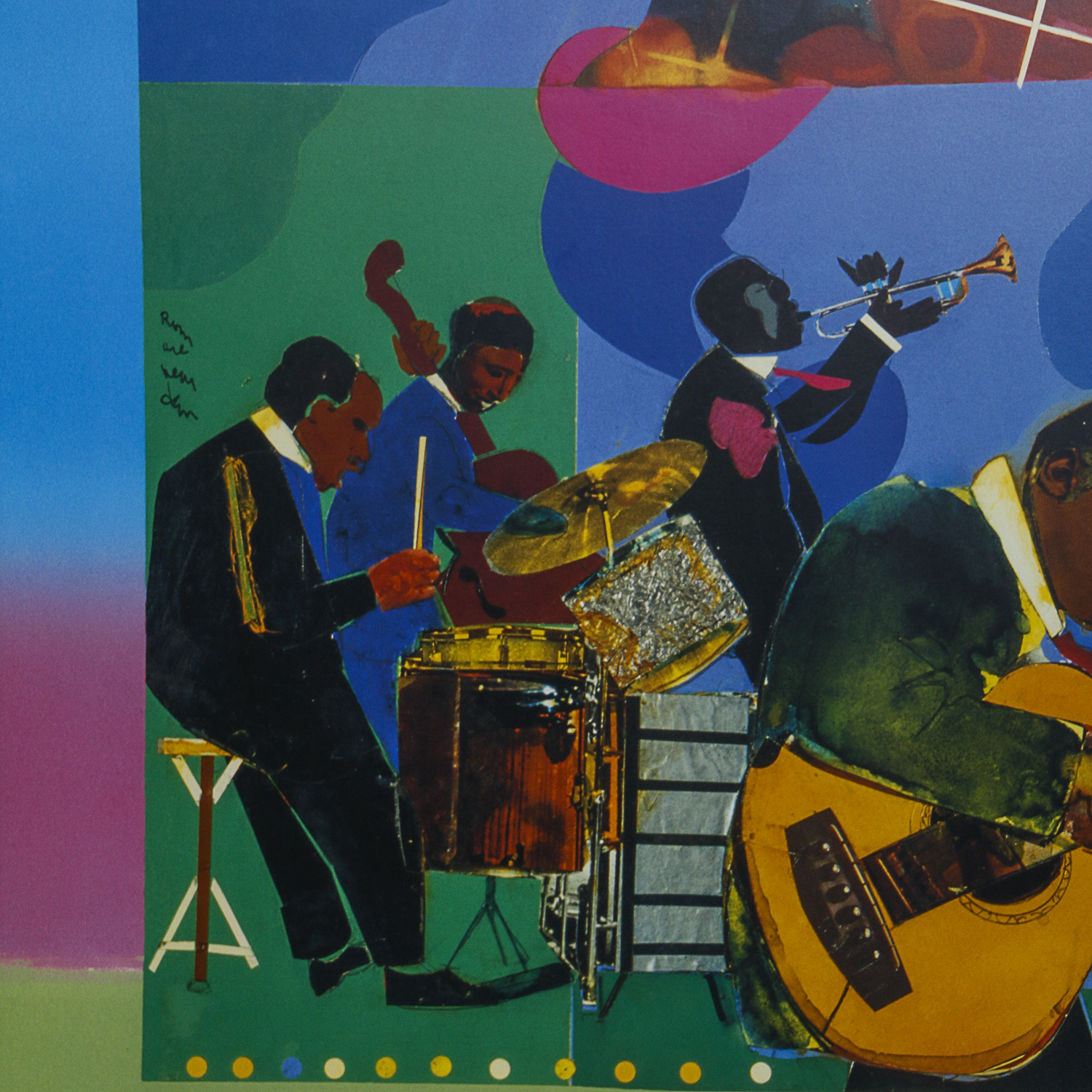 Romare Bearden Signed Print "Jammin At The Savoy"
