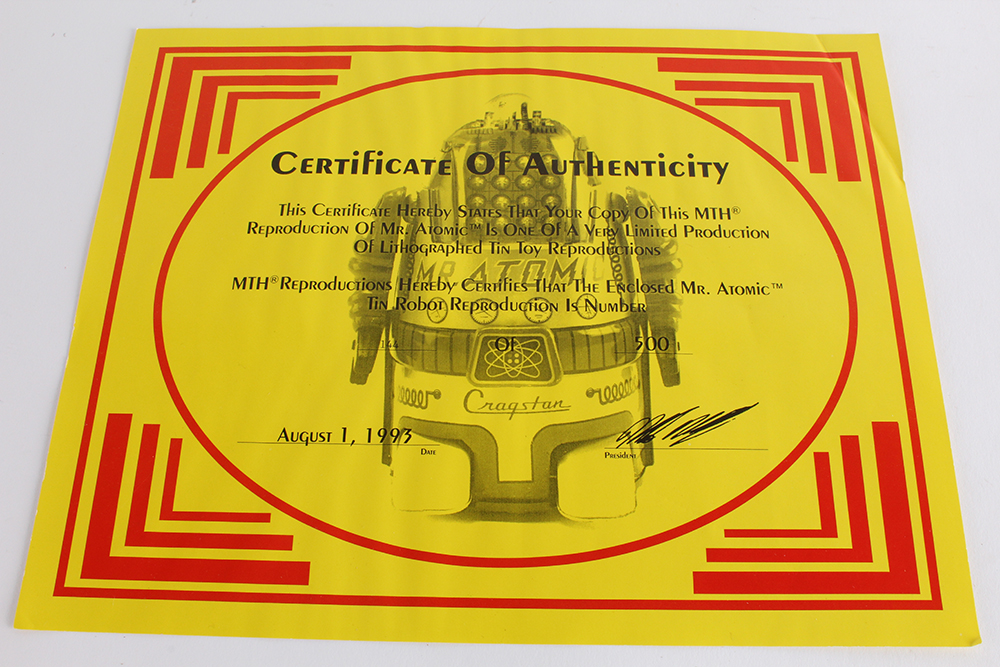 Limited Reproduction of Cragstan Mr. Atomic Tin Toy Robot