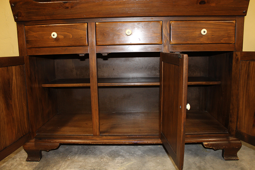 Antiqued Pine Dry Sink Cabinet by Ethan Allen