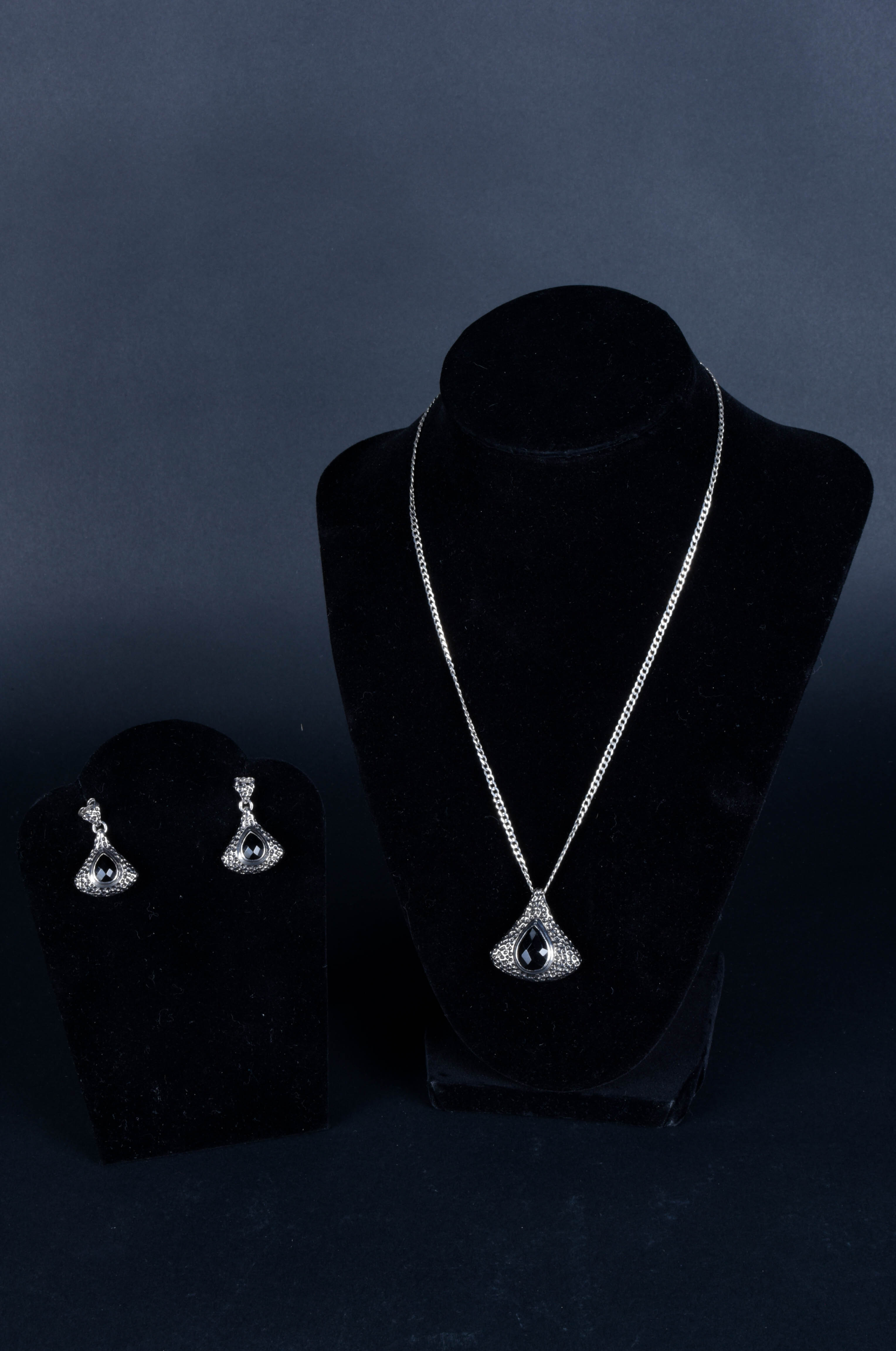 Sara Botello Sterling Silver Necklace and Earring Set