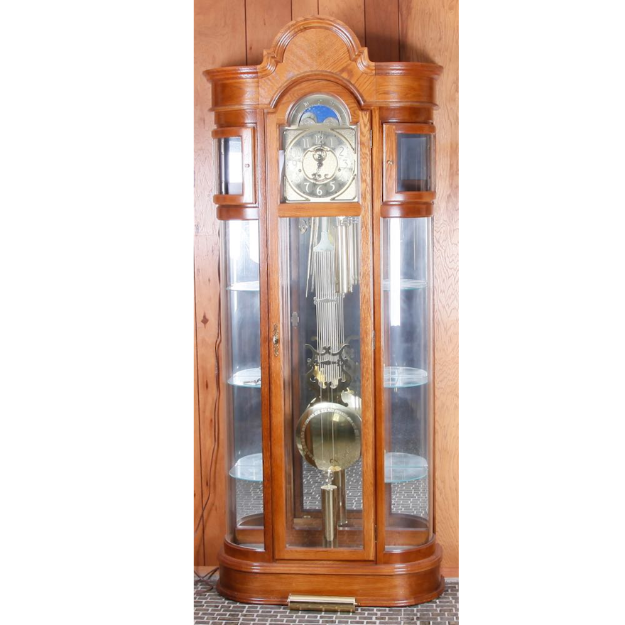 Ridgeway Oak Curio Grandfather Clock