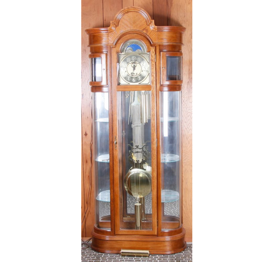 Ridgeway grandfather discount clock curio cabinet