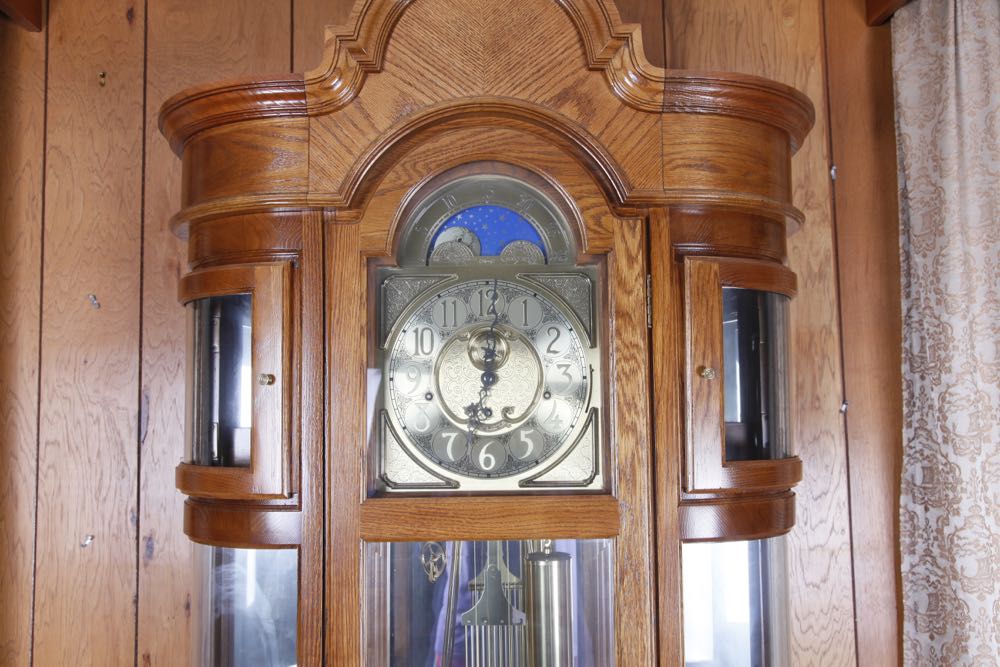 Ridgeway Oak Curio Grandfather Clock