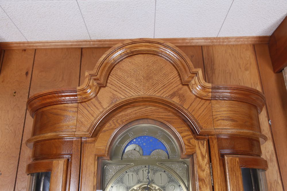 Ridgeway Oak Curio Grandfather Clock