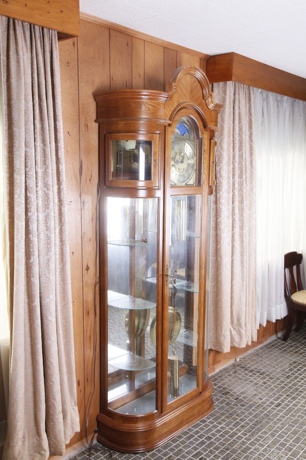Ridgeway Oak Curio Grandfather Clock