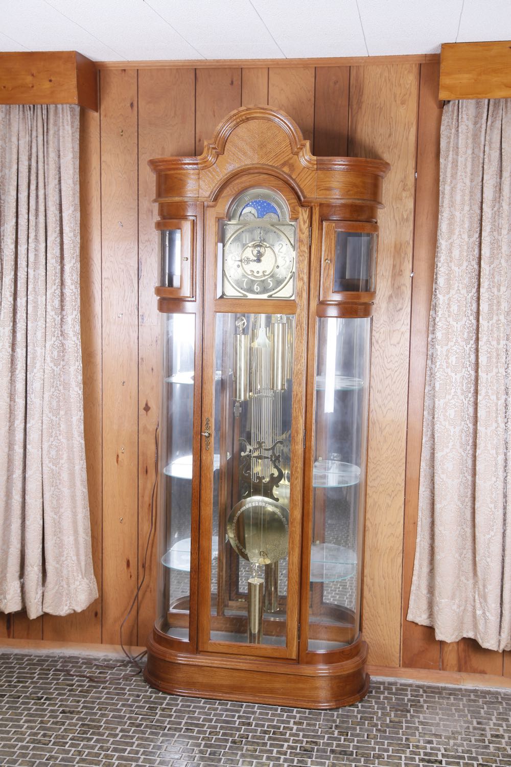Ridgeway Oak Curio Grandfather Clock