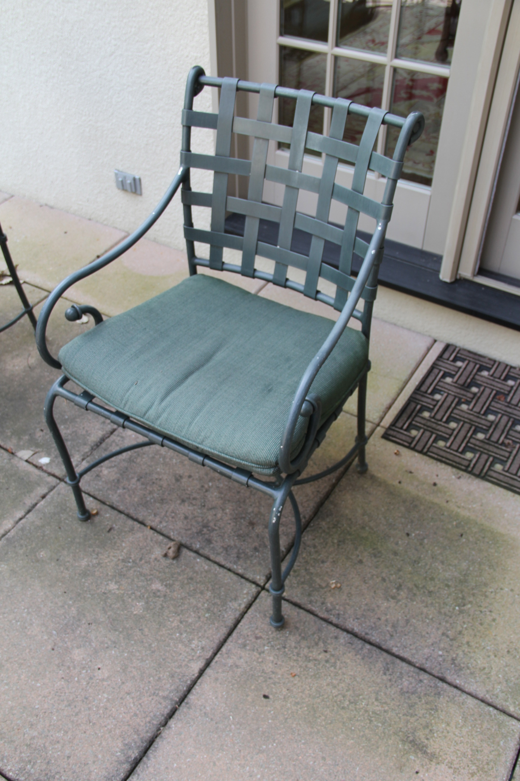 Metal Patio Table and Six Chairs