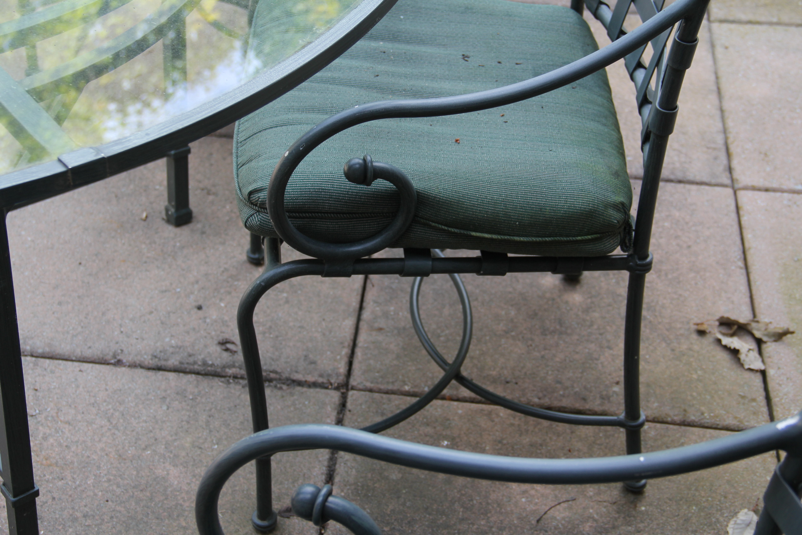 Metal Patio Table and Six Chairs
