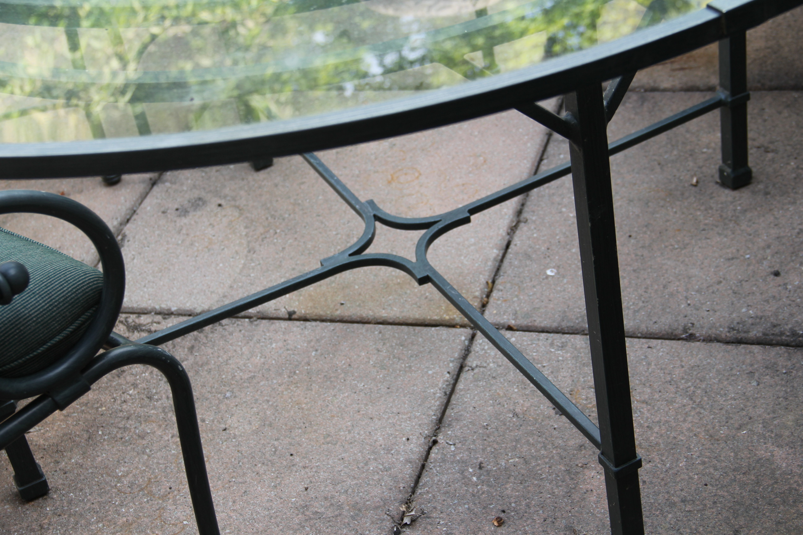 Metal Patio Table and Six Chairs